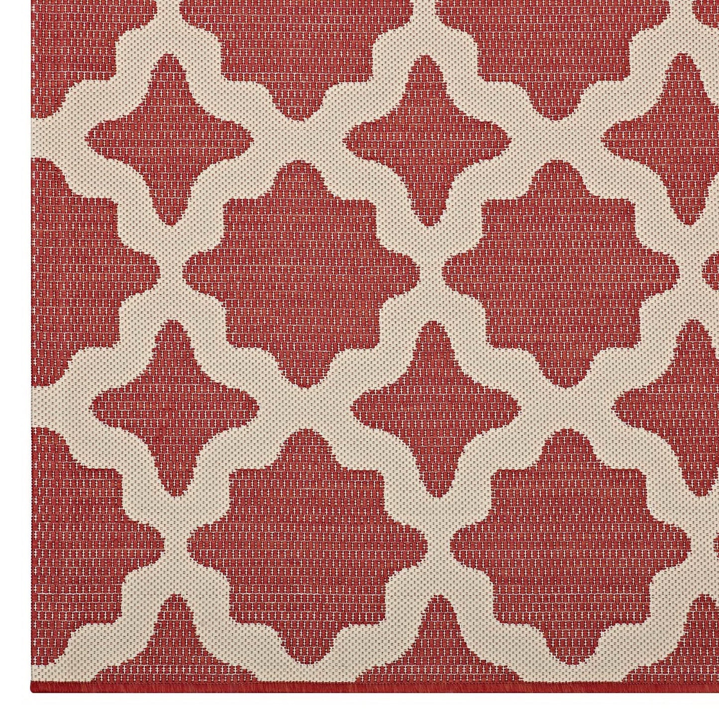 Modway Outlet Cerelia Moroccan Trellis Indoor and Outdoor 8x10 Area Rug by Modway  Living Room Rugs Red and Beige - R-1139E-810