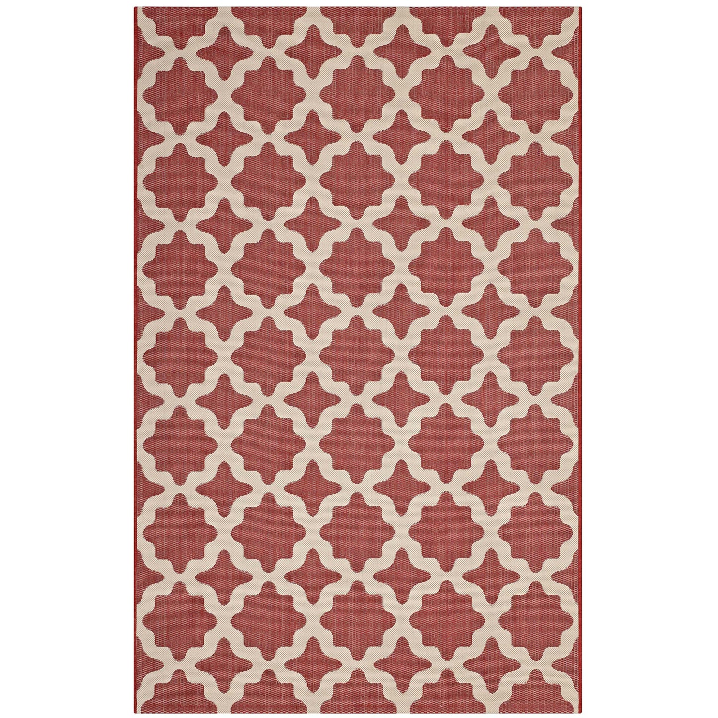Modway Outlet Cerelia Moroccan Trellis Indoor and Outdoor 9x12 Area Rug by Modway  Living Room Rugs Red and Beige - R-1139E-912