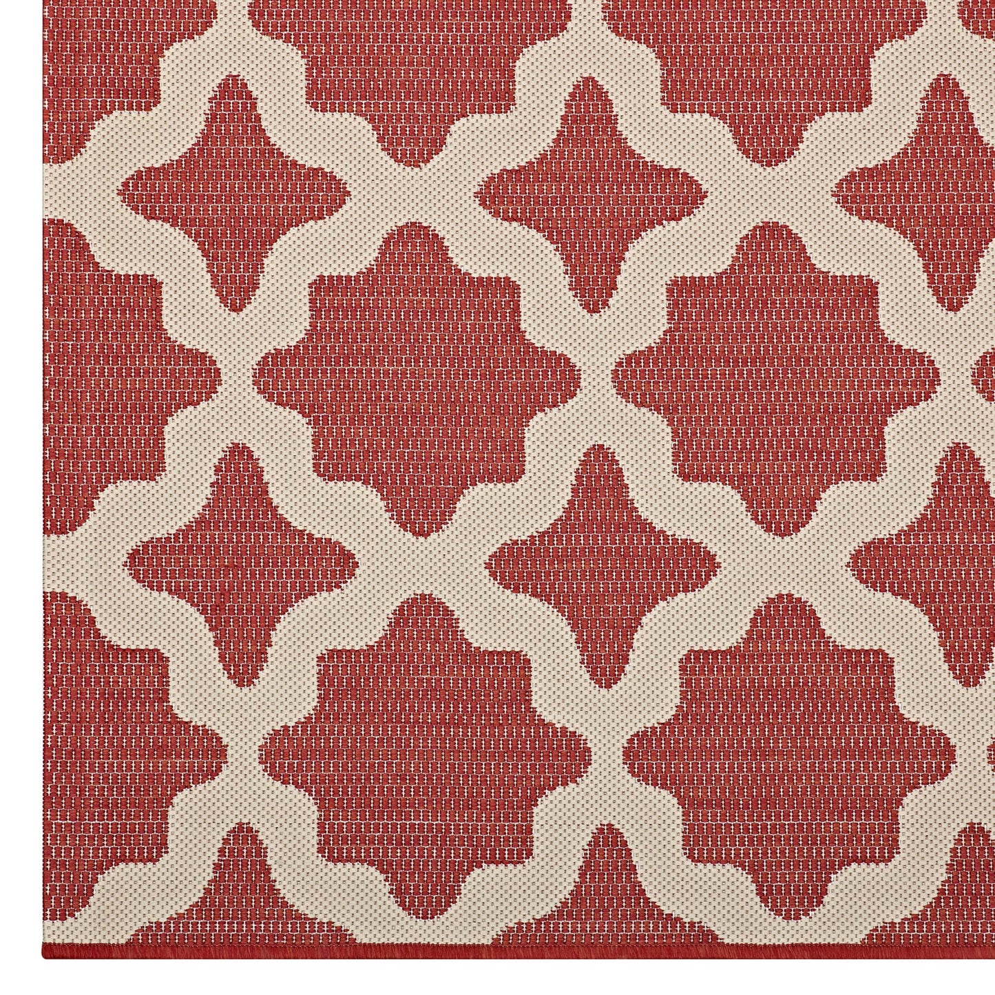 Modway Outlet Cerelia Moroccan Trellis Indoor and Outdoor 9x12 Area Rug by Modway  Living Room Rugs Red and Beige - R-1139E-912