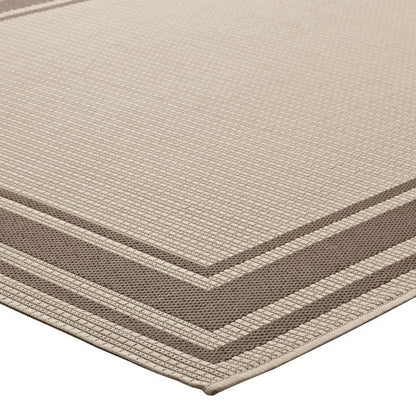Modway Outlet Rim Solid Border Indoor and Outdoor 5x8 Area Rug by Modway  Living Room Rugs Light and Dark Beige - R-1140A-58