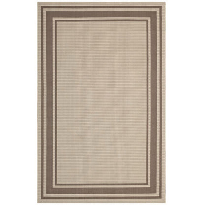 Modway Outlet Rim Solid Border Indoor and Outdoor 8x10 Area Rug by Modway  Living Room Rugs Light and Dark Beige - R-1140A-810