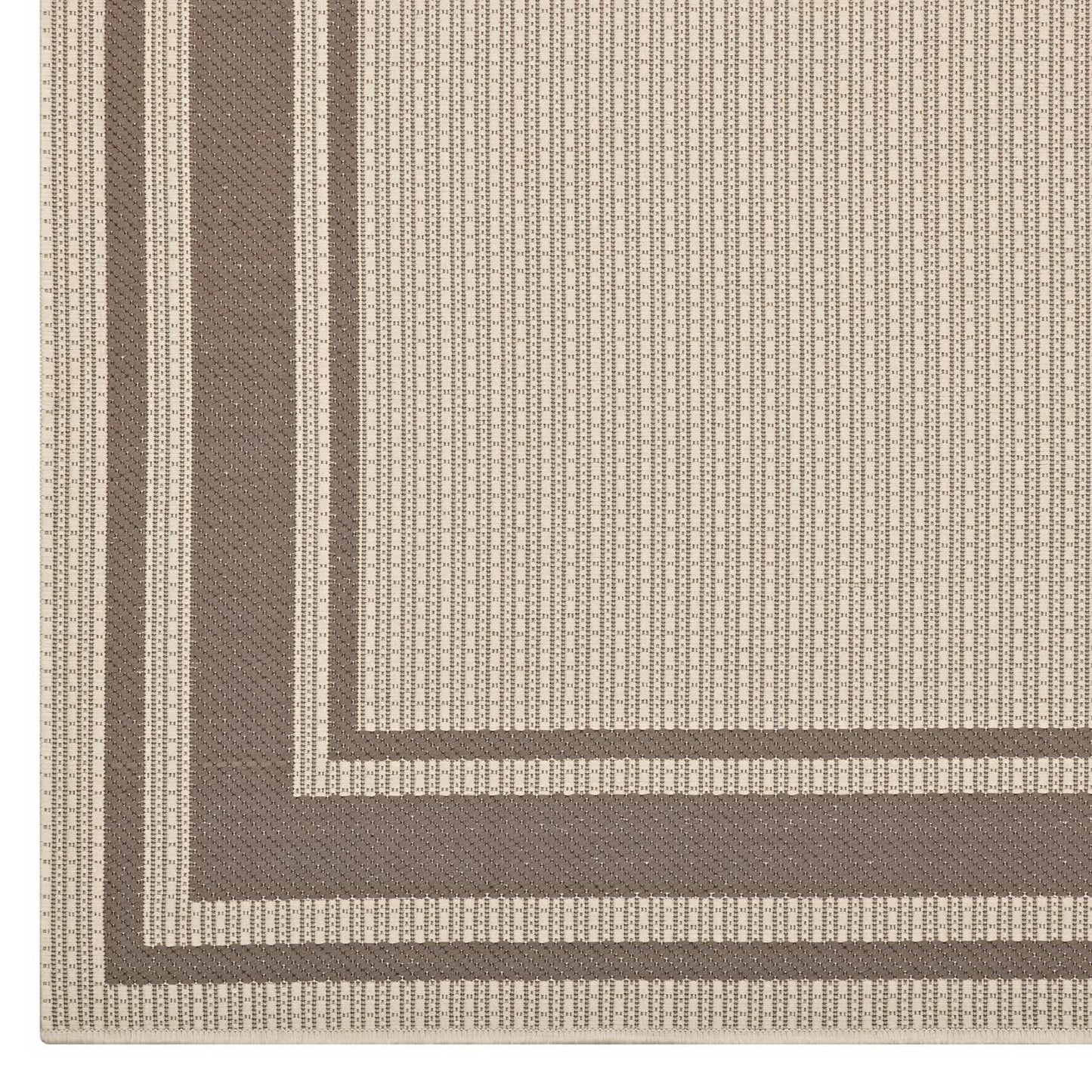 Modway Outlet Rim Solid Border Indoor and Outdoor 8x10 Area Rug by Modway  Living Room Rugs Light and Dark Beige - R-1140A-810