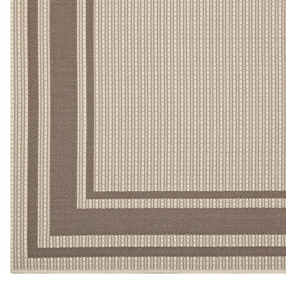 Modway Outlet Rim Solid Border Indoor and Outdoor 8x10 Area Rug by Modway  Living Room Rugs Light and Dark Beige - R-1140A-810
