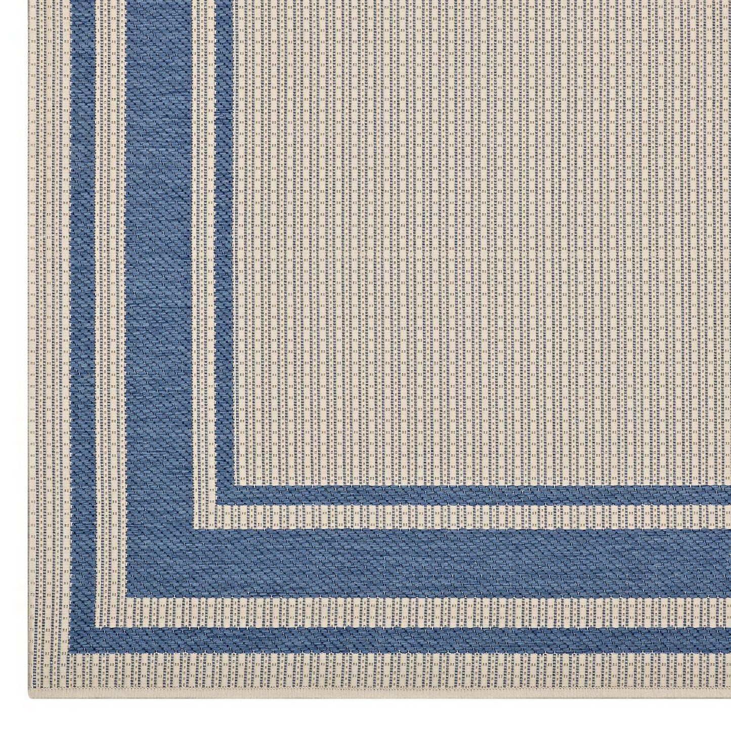 Modway Outlet Rim Solid Border Indoor and Outdoor 5x8 Area Rug by Modway  Living Room Rugs Blue and Beige - R-1140C-58