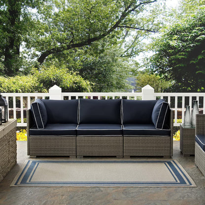 Modway Outlet Rim Solid Border Indoor and Outdoor 5x8 Area Rug by Modway  Living Room Rugs Blue and Beige - R-1140C-58