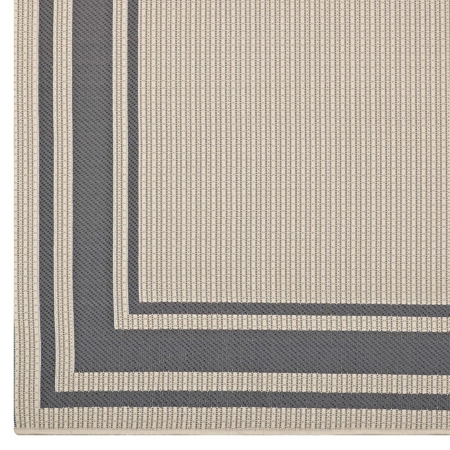 Modway Outlet Rim Solid Border Indoor and Outdoor 5x8 Area Rug by Modway  Living Room Rugs Gray and Beige - R-1140D-58
