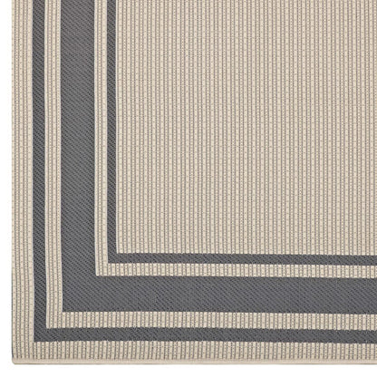 Modway Outlet Rim Solid Border Indoor and Outdoor 5x8 Area Rug by Modway  Living Room Rugs Gray and Beige - R-1140D-58