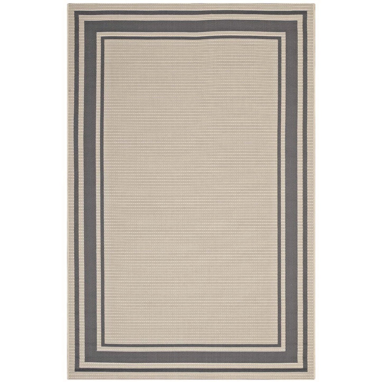 Modway Outlet Rim Solid Border Indoor and Outdoor 8x10 Area Rug by Modway  Living Room Rugs Gray and Beige - R-1140D-810
