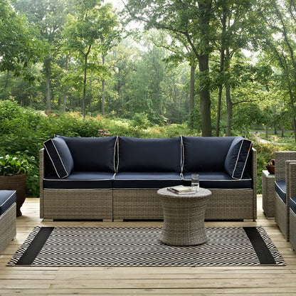 Modway Outlet Optica Chevron With End Borders Indoor and Outdoor 5x8 Area Rug by Modway  Living Room Rugs Black and Beige - R-1141C-58