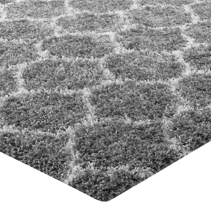 Modway Outlet Solvea Moroccan Trellis 5x8 Shag Area Rug by Modway  Living Room Rugs Gray and Ivory - R-1143B-58