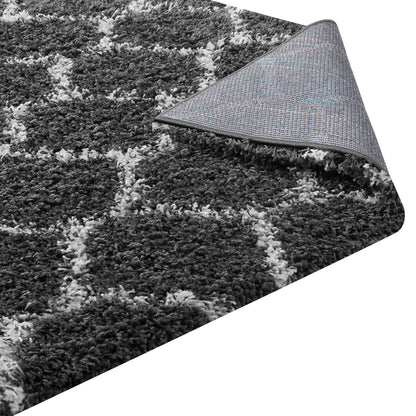 Modway Outlet Solvea Moroccan Trellis 5x8 Shag Area Rug by Modway  Living Room Rugs Dark Gray and Ivory - R-1143D-58