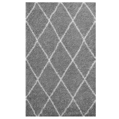 Modway Outlet Toryn Diamond Lattice 5x8 Shag Area Rug by Modway  Living Room Rugs Gray and Ivory - R-1144B-58