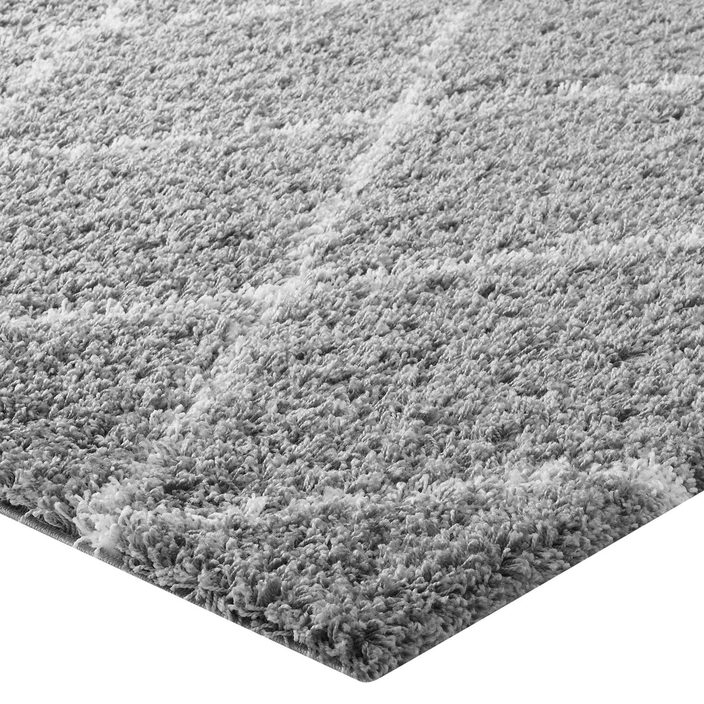 Modway Outlet Toryn Diamond Lattice 5x8 Shag Area Rug by Modway  Living Room Rugs Gray and Ivory - R-1144B-58