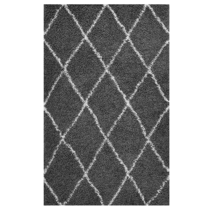 Modway Outlet Toryn Diamond Lattice 5x8 Shag Area Rug by Modway  Living Room Rugs Dark Gray and Ivory - R-1144D-58