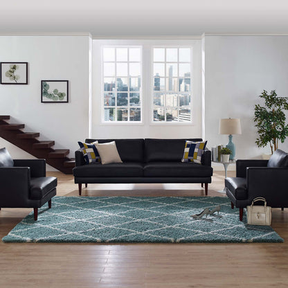 Modway Outlet Toryn Diamond Lattice 8x10 Shag Area Rug by Modway  Living Room Rugs Aqua Blue and Ivory - R-1144E-810