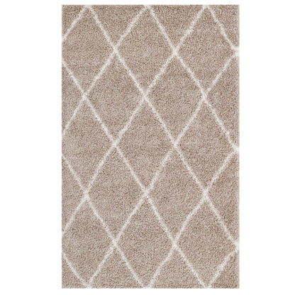 Modway Outlet Toryn Diamond Lattice 5x8 Shag Area Rug by Modway  Living Room Rugs Beige and Ivory - R-1144F-58