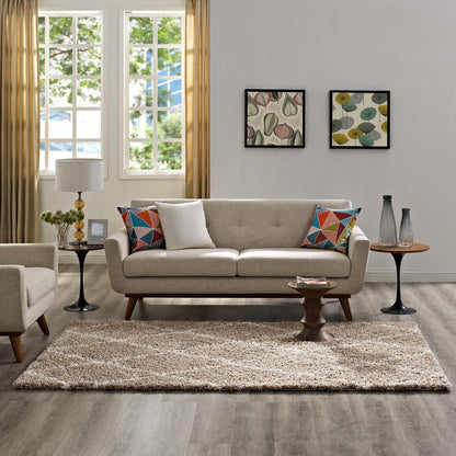 Modway Outlet Toryn Diamond Lattice 5x8 Shag Area Rug by Modway  Living Room Rugs Beige and Ivory - R-1144F-58