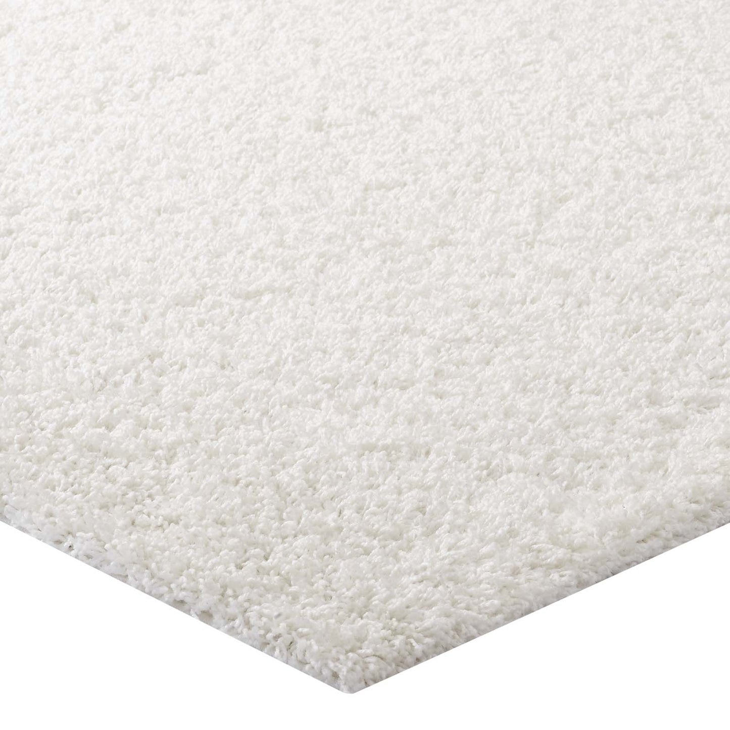 Modway Outlet Enyssa Solid 5x8 Shag Area Rug by Modway  Living Room Rugs Ivory White - R-1145C-58