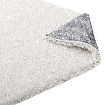 Modway Outlet Enyssa Solid 5x8 Shag Area Rug by Modway  Living Room Rugs Ivory White - R-1145C-58