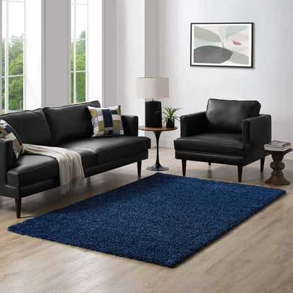 Modway Outlet Enyssa Solid 5x8 Shag Area Rug by Modway  Living Room Rugs Navy - R-1145D-58
