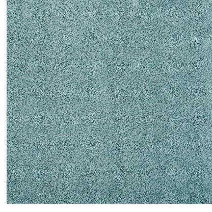 Modway Outlet Enyssa Solid 5x8 Shag Area Rug by Modway  Living Room Rugs Aqua Blue and Ivory - R-1145E-58