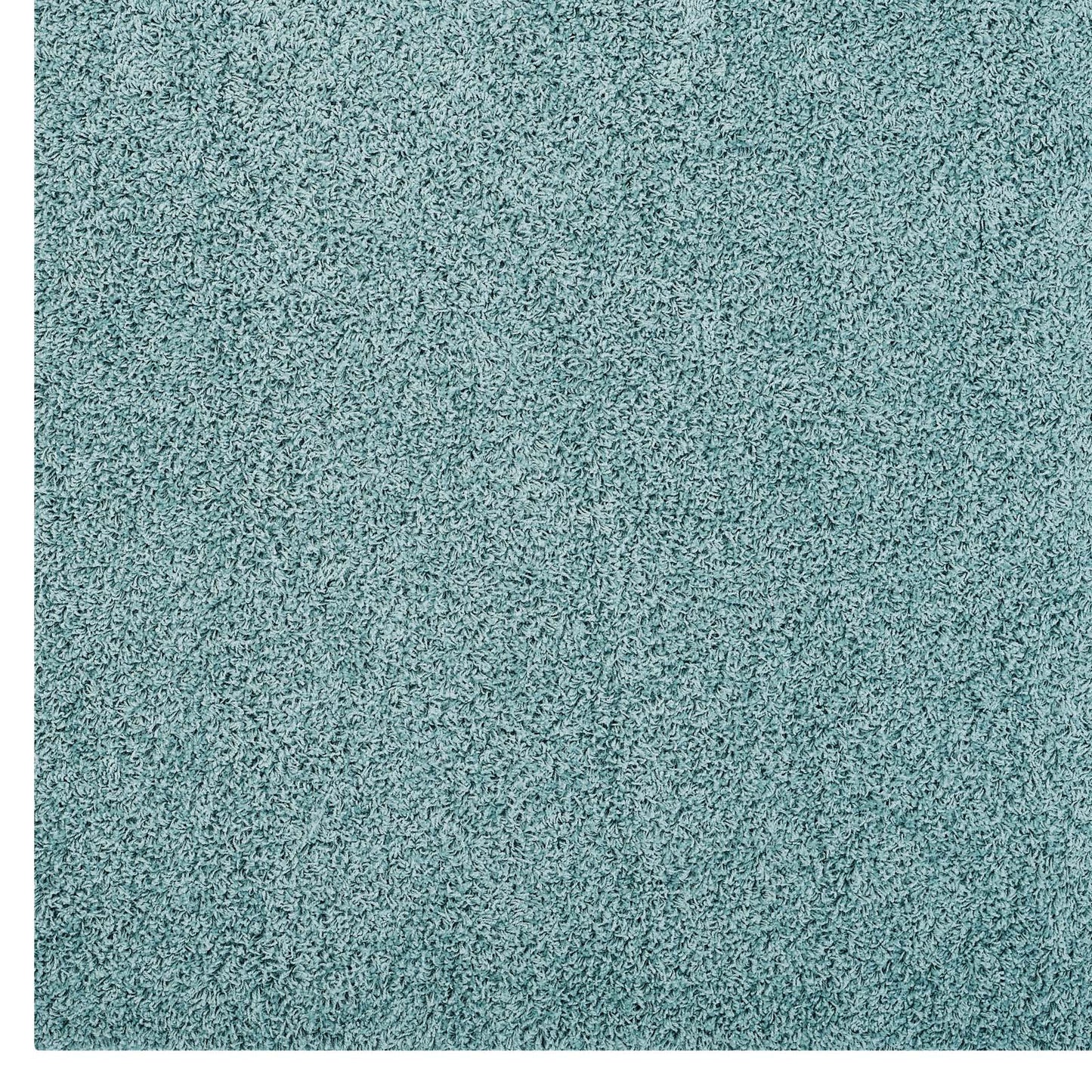 Modway Outlet Enyssa Solid 8x10 Shag Area Rug by Modway  Living Room Rugs Aqua Blue and Ivory - R-1145E-810