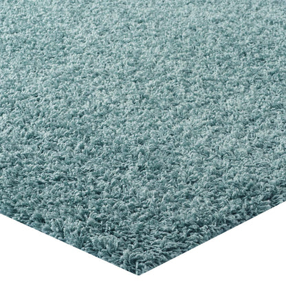 Modway Outlet Enyssa Solid 8x10 Shag Area Rug by Modway  Living Room Rugs Aqua Blue and Ivory - R-1145E-810