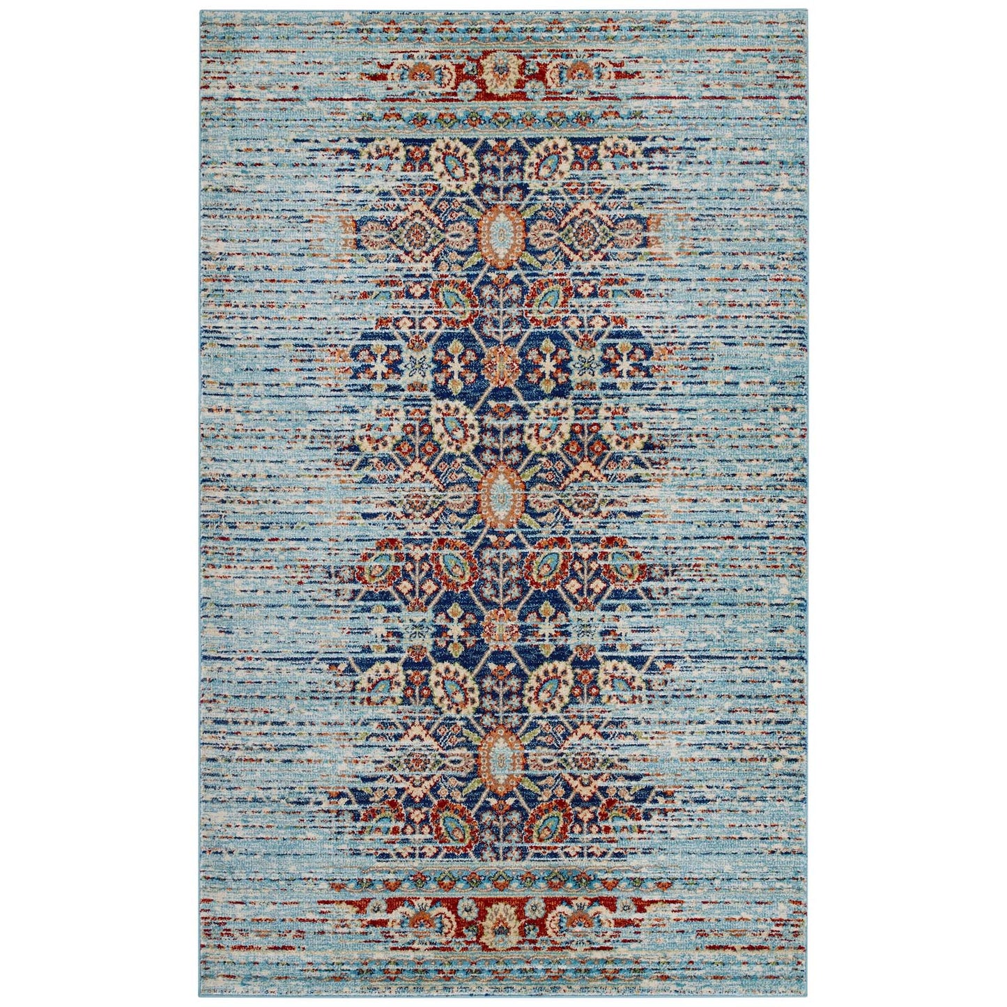 Modway Outlet Naria Distressed Vintage Medallion 5x8 Area Rug by Modway  Living Room Rugs Multicolored - R-1146A-58