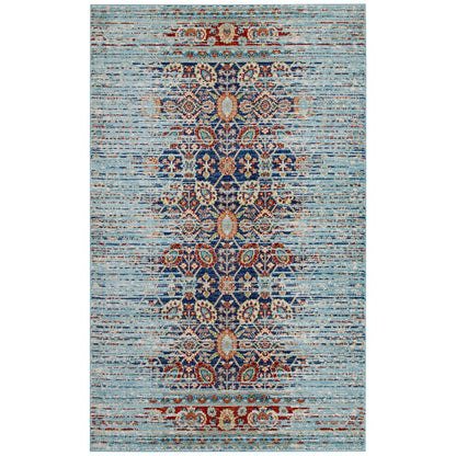 Modway Outlet Naria Distressed Vintage Medallion 5x8 Area Rug by Modway  Living Room Rugs Multicolored - R-1146A-58