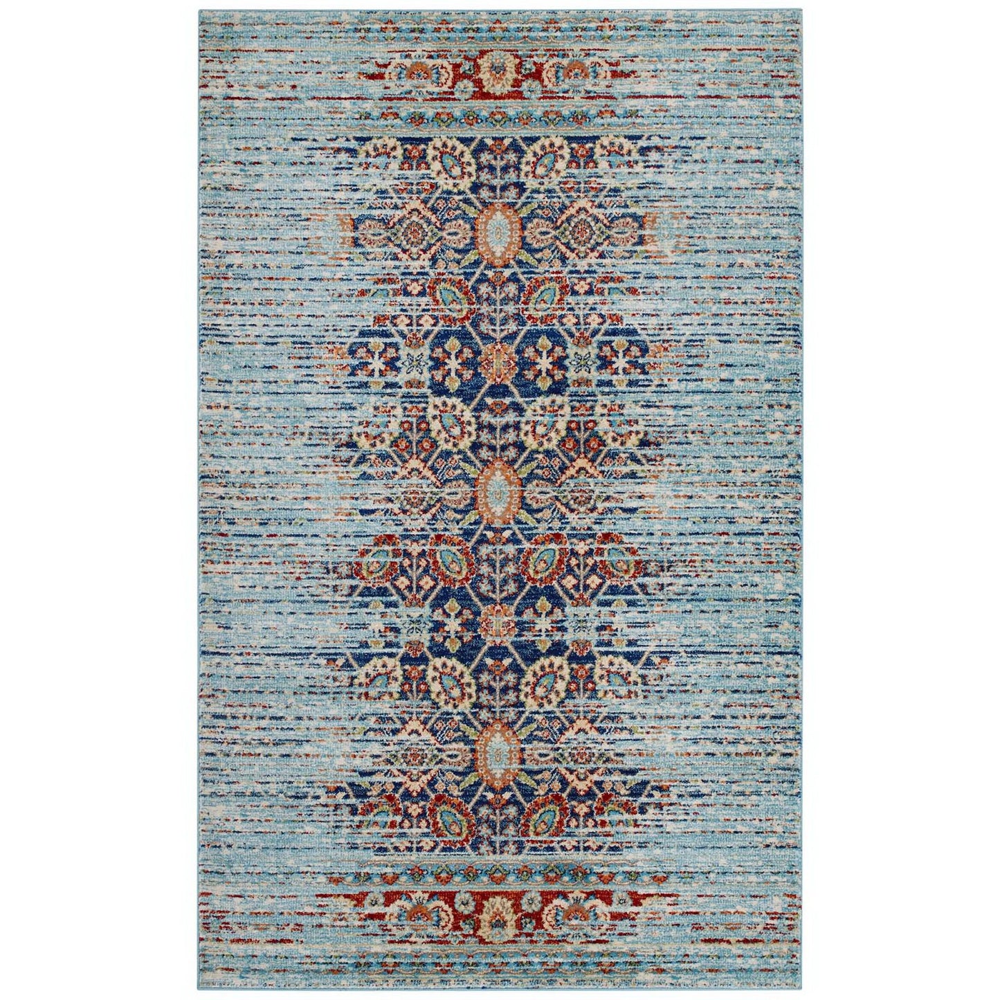 Modway Outlet Naria Distressed Vintage Medallion 8x10 Area Rug by Modway  Living Room Rugs Multicolored - R-1146A-810