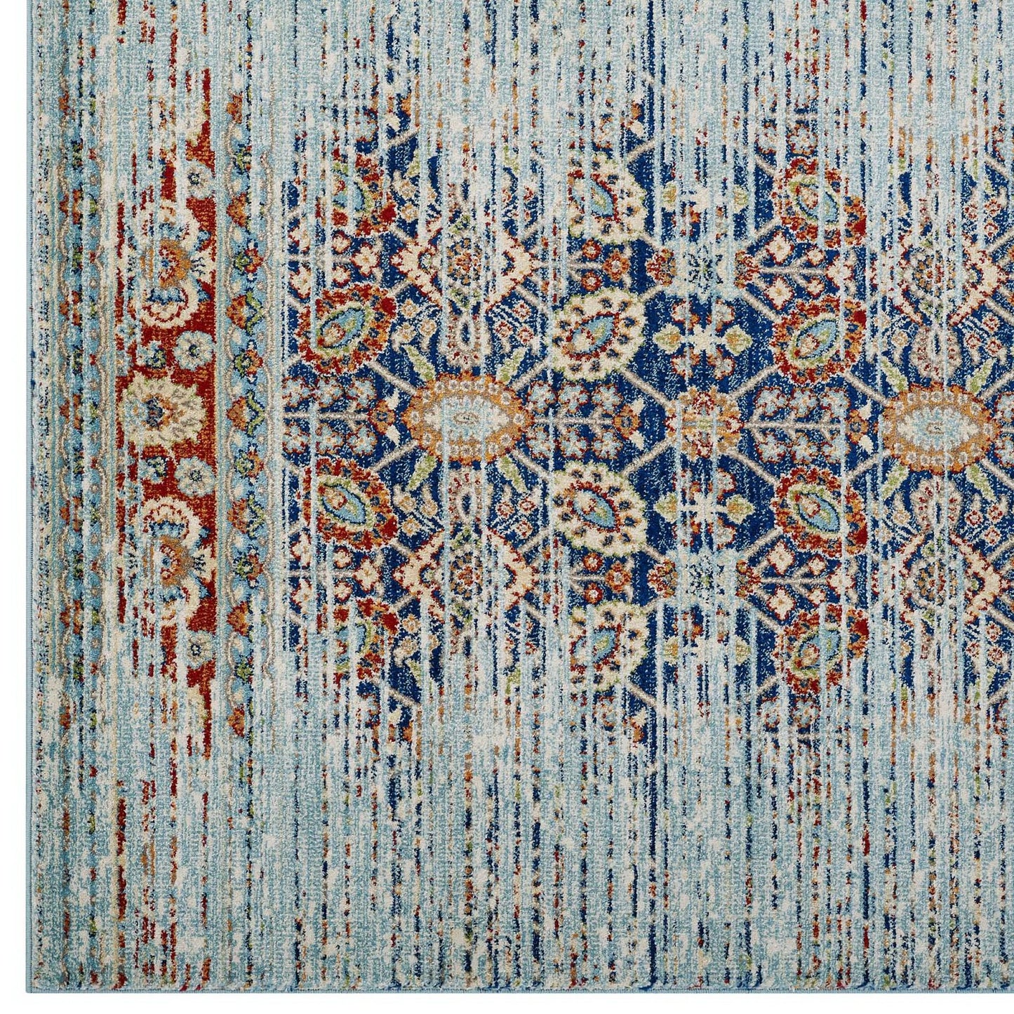 Modway Outlet Naria Distressed Vintage Medallion 8x10 Area Rug by Modway  Living Room Rugs Multicolored - R-1146A-810
