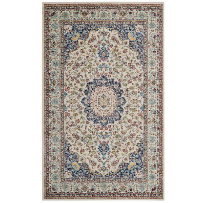 Modway Outlet Meryam Distressed Vintage Medallion 5x8 Area Rug by Modway  Living Room Rugs Multicolored - R-1147A-58