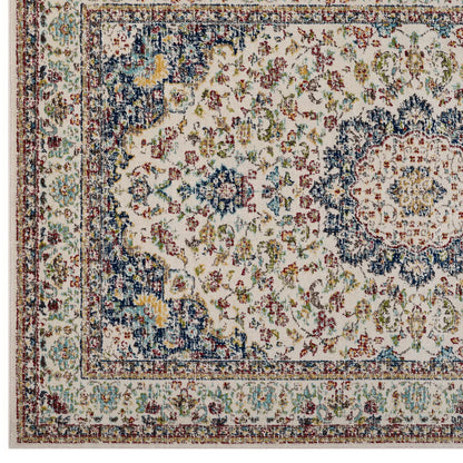 Modway Outlet Meryam Distressed Vintage Medallion 5x8 Area Rug by Modway  Living Room Rugs Multicolored - R-1147A-58