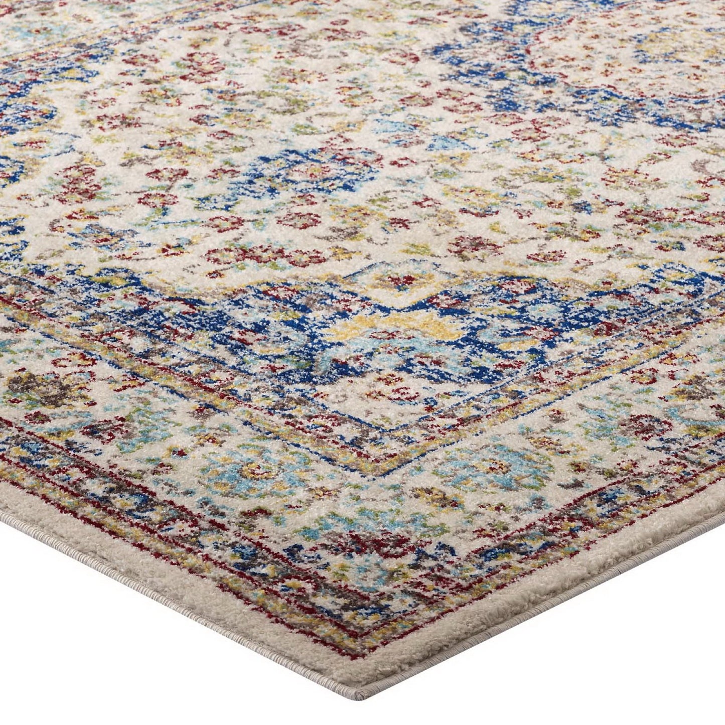 Modway Outlet Meryam Distressed Vintage Medallion 5x8 Area Rug by Modway  Living Room Rugs Multicolored - R-1147A-58
