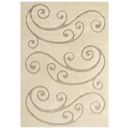 Modway Outlet Jubilant Sprout Scrolling Vine Shag 5x8 Area Rug by Modway  Living Room Rugs Creame and Beige - R-1148A-58