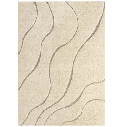 Modway Outlet Jubilant Abound Abstract Swirl Shag 5x8 Area Rug by Modway  Living Room Rugs Creame and Beige - R-1150A-58