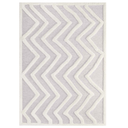 Modway Outlet Whimsical Pathway Abstract Chevron Shag 5x8 Area Rug by Modway  Living Room Rugs Ivory and Light Gray - R-1156A-58