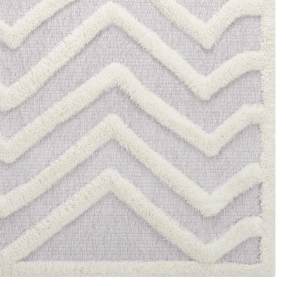 Modway Outlet Whimsical Pathway Abstract Chevron Shag 5x8 Area Rug by Modway  Living Room Rugs Ivory and Light Gray - R-1156A-58