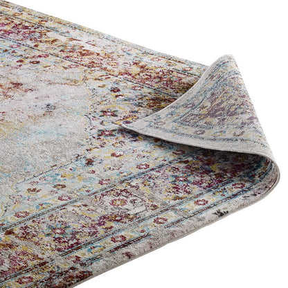 Modway Outlet Success Merritt Transitional Distressed Floral Vintage Medallion 4x6 Area Rug by Modway  Living Room Rugs Multicolored - R-1158A-46