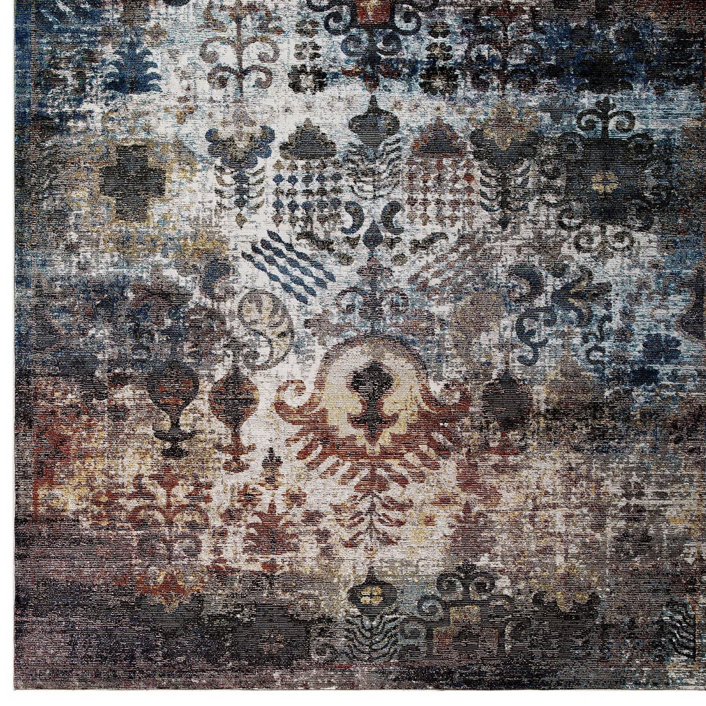 Modway Outlet Success Tahira Transitional Distressed Vintage Floral Moroccan Trellis 4x6 Area Rug by Modway  Living Room Rugs Multicolored - R-1159A-46