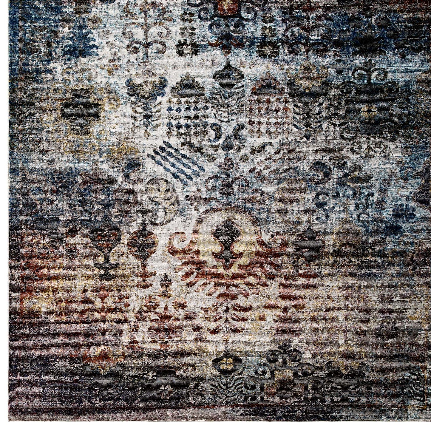Modway Outlet Success Tahira Transitional Distressed Vintage Floral Moroccan Trellis 5x8 Area Rug by Modway  Living Room Rugs Multicolored - R-1159A-58