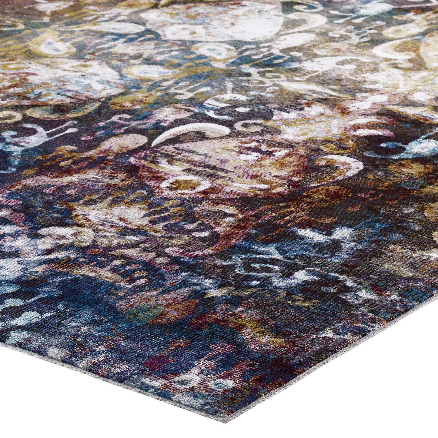 Modway Outlet Success Jayla Transitional Distressed Vintage Floral Moroccan Trellis 4x6 Area Rug by Modway  Living Room Rugs Multicolored - R-1160A-46