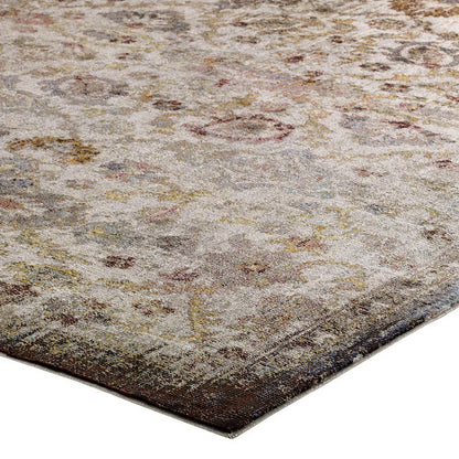 Modway Outlet Success Kaede Distressed Vintage Floral Moroccan Trellis 4x6 Area Rug by Modway  Living Room Rugs Multicolored - R-1161A-46