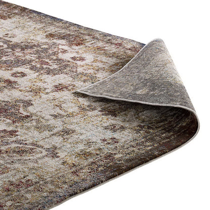 Modway Outlet Success Kaede Distressed Vintage Floral Moroccan Trellis 4x6 Area Rug by Modway  Living Room Rugs Multicolored - R-1161A-46