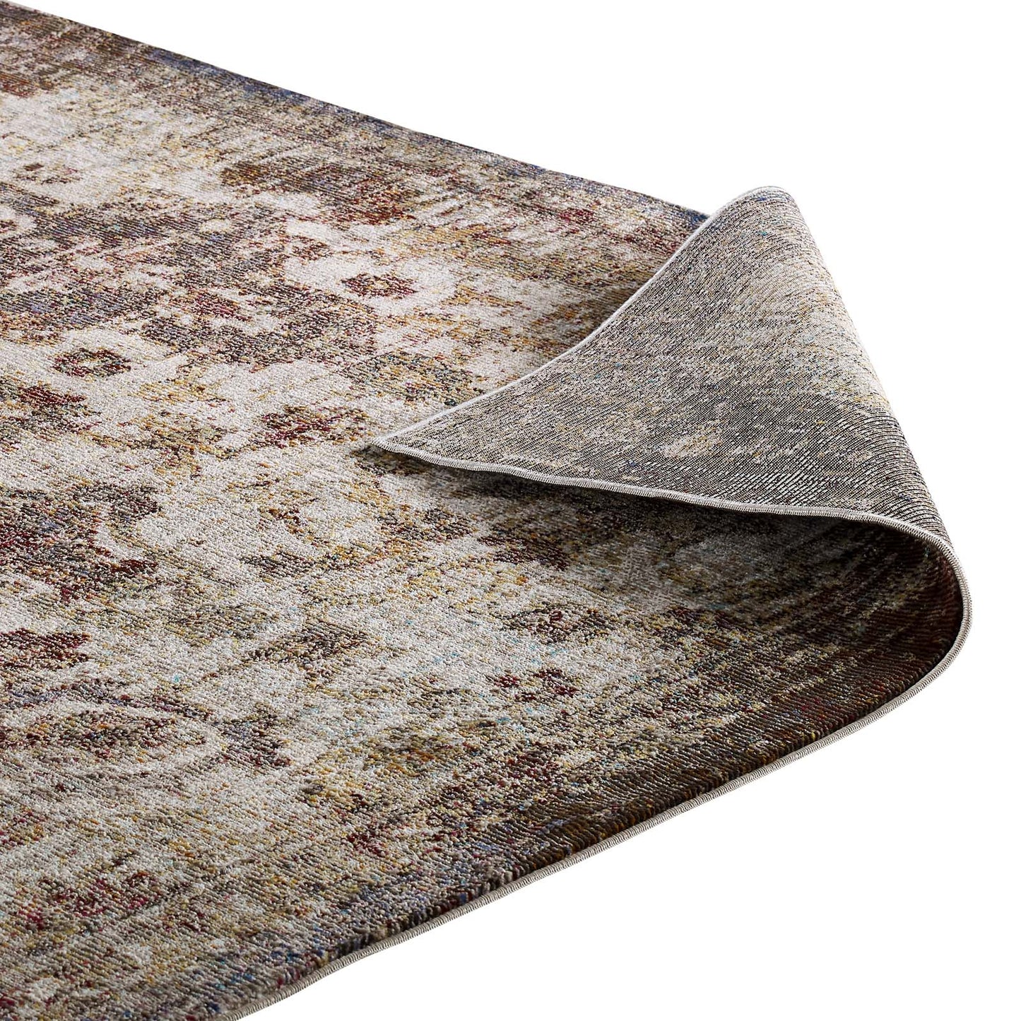 Modway Outlet Success Kaede Distressed Vintage Floral Moroccan Trellis 8x10 Area Rug by Modway  Living Room Rugs Multicolored - R-1161A-810