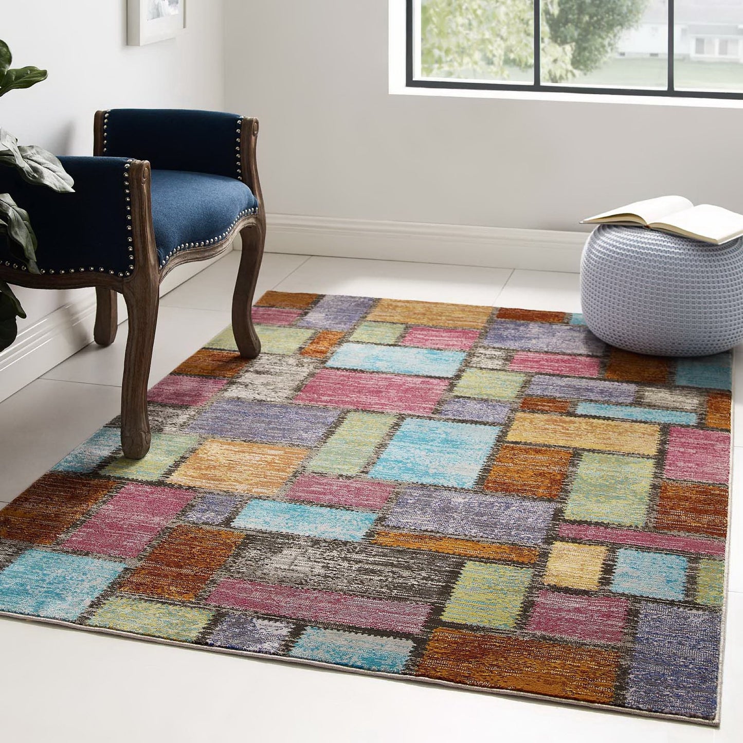 Modway Outlet Success Nyssa Abstract Geometric Mosaic 4x6 Area Rug by Modway  Living Room Rugs Multicolored - R-1162A-46