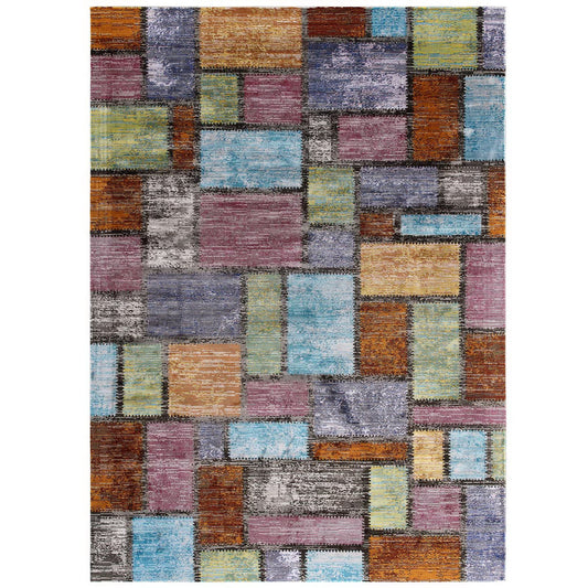 Modway Outlet Success Nyssa Abstract Geometric Mosaic 5x8 Area Rug by Modway  Living Room Rugs Multicolored - R-1162A-58
