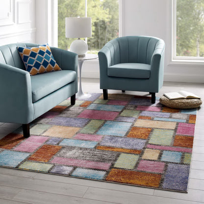 Modway Outlet Success Nyssa Abstract Geometric Mosaic 5x8 Area Rug by Modway  Living Room Rugs Multicolored - R-1162A-58