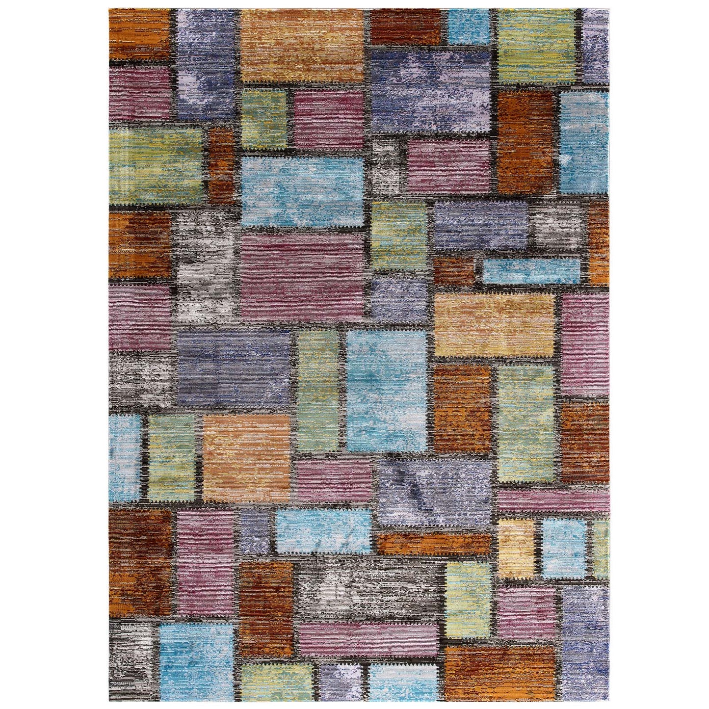 Modway Outlet Success Nyssa Abstract Geometric Mosaic 8x10 Area Rug by Modway  Living Room Rugs Multicolored - R-1162A-810