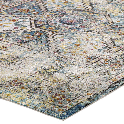 Modway Outlet Success Jacinda Distressed Vintage Floral Vintage Medallion 8x10 Area Rug by Modway  Living Room Rugs Multicolored - R-1164A-810